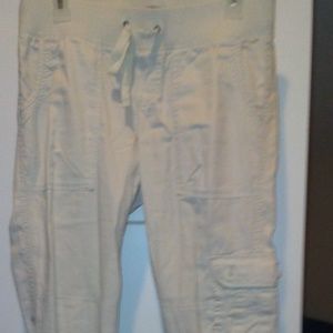 Gap Elastic/Tie Waist Long Cargo Pants Womens
